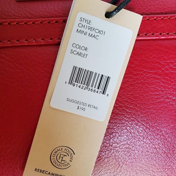 NWT REBECCA MINKOFF Mini M.A.C. Red Leather Crossbody Bag MSRP $195 - Picture 9 of 12